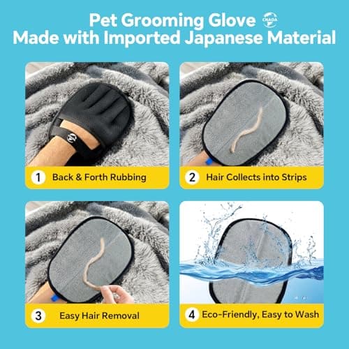 CNAOA Pet Hair Removal Set, Roller Pet Hair Remover, Pet Hair Removal Glove for Dogs & Cats, Pet Fur Remover for Clothing, Couch, Carpet, Car Seat, Pet Hair Removal Tool -I White - Thumbnail 5