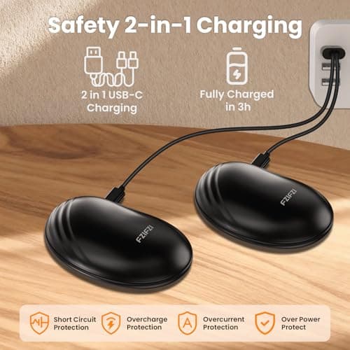 Hand Warmers Rechargeable, Electric Hand Warmers with Fidget Spinner, 2 Pack 6000mAh Reusable Charging Handwarmers, Magnetic Pocket Heater Gifts for Women, Men, Outdoor, Hunting, Fishing, Golf Camping - Thumbnail 6