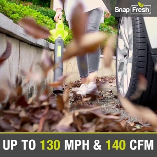 SnapFresh 20V Cordless Electric Leaf Blower - Lightweight with 2.0Ah Battery & Fast Charger, 2 Speed Modes for Lawn, Patio, Yard & Sidewalk Care - Thumbnail 3
