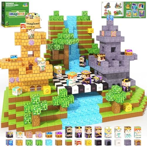 Imagiomo 200PCS Magnetic Blocks - Build Mine Magnet World Forest Chess Tiles, Magnet Building Toys for 3-5 5-7 8-12 Year Old Boys Girls, Kids Games STEM Montessori Sensory Ourdoor Toys Toddler Gifts - Image 1