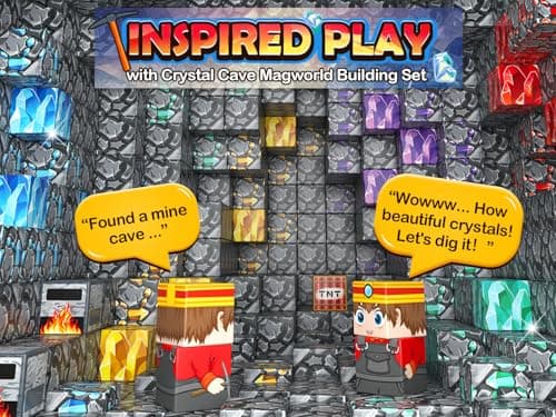 100PCS Magnetic Blocks Building Toys, STEM Learning Sensory Toys for Kids Age 3-5 4-8 5-7 8-12, Gem Cave Adventure Mine Magnet World Craft, Christmas Game Gift for for 3+ Years Old Boys Girls(0.8") - Thumbnail 2