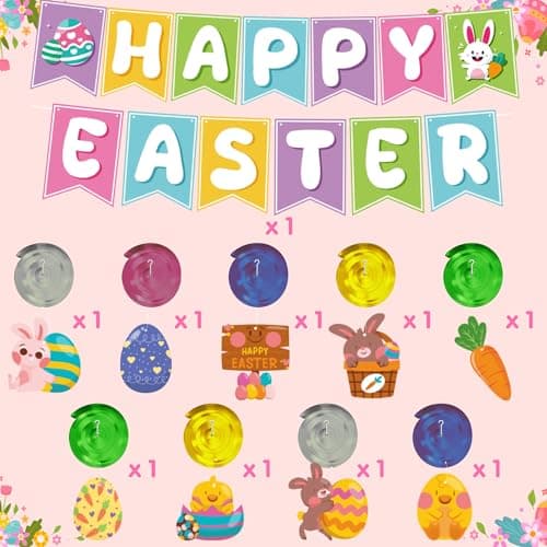 Easter Decorations - 19 Pack Hanging Swirls, Easter Banner - Easter Decorations Garland Easter Accessories Party Favors for Home Door Birthday | Easter Decor - Thumbnail 4