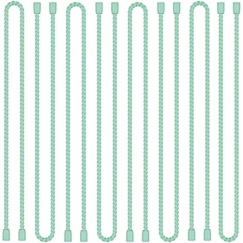 8PCS 18-Inch Silicone Cable Ties, Bendable Rubber Twist Ties, Reusable Twist Ties for Cords, gear ties for Organizing, Bundling (Mint Green) - Image 1