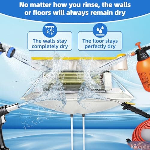 kikepilm Mini Split Cleaning Kit Bag,Split Ac Unit Cleaning Bag Kit for Cleaning Wall-Mounted Air Conditioners and Duct Units(White, 21PCS with Kettle, Size: 33-122 Cm 15.35-48 Inches - Thumbnail 2