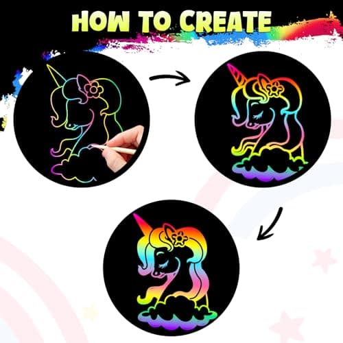 ZMLM 165 Pcs Rainbow Scratch Paper Art Notes - Easter Crafts for Kids Ages 4-8, Easter Basket Stuffers for Girls & Boys, Classroom Prizes, Student Gifts School Activity - Thumbnail 2