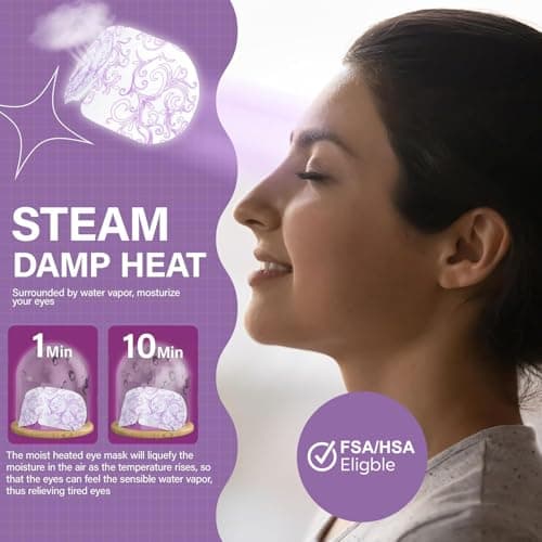 16 Packs Steam Eye Masks for Dry Eyes Self Heated Eye Mask Disposable Sleep Mask Soothing Headache Relief Dry,Hot Warm Compress for Stress Relief Relief Eye Fatigue, Spa Gifts - Thumbnail 2