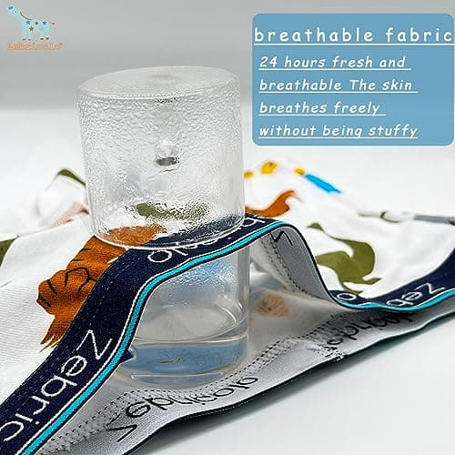 zebricolo Dino Theme Boys Boxer Briefs - Soft Cotton Boys Underwear Size 7-10T, Elastic Waistband, 6-Pack Random - Thumbnail 4