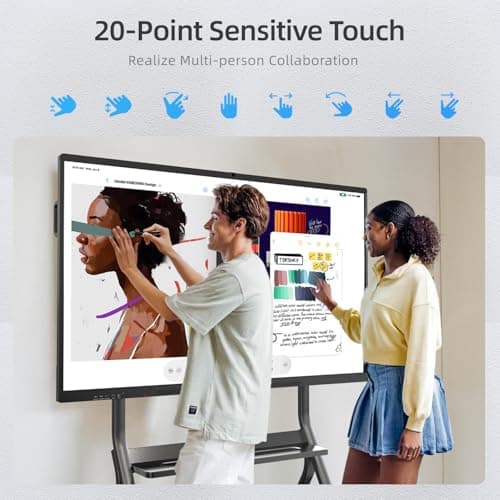 55" Smart Board, Interactive Whiteboard, 4K UHD Touchscreen, Android 13, 8+128G, All in One Smartboard for Classroom Office Home (Wall Mount Included) - Thumbnail 5