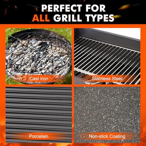 PROKITCHEN Grill Brush for Outdoor Grill Bristle Free, Reinforced Grill Cleaner Scraper BBQ Brush Non Metal Bristles Steam Cleaning Grill Cleaning Brush Safe BBQ Accessories Grill Tool, Gifts for Men - Thumbnail 6