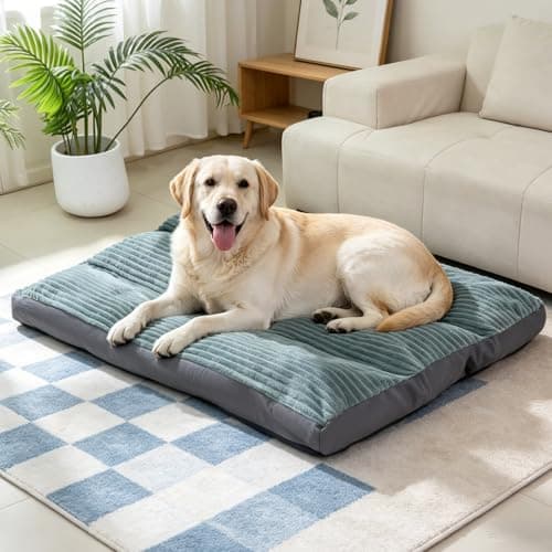 Big Dog Bed for Large Sized Dogs - Dog Crate Pad Removable Washable Cover, Non-Slip Bottom, Pet Mat Comfort Cushion for Joint Relief, Deep Sleep & Home Decor