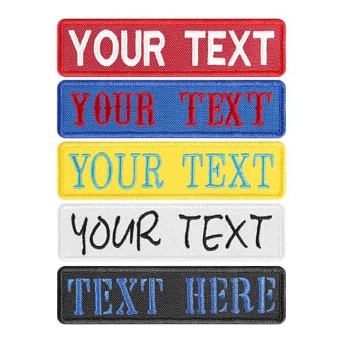 2PCS Personalized Embroidered Name Patches, Custom Text/Number Tape with Hook Loop,Iron on,Sew On Custom Removable Military Tactical Patches for Uniform Backpacks Vest Hat (Multiple Colors) - Image 1
