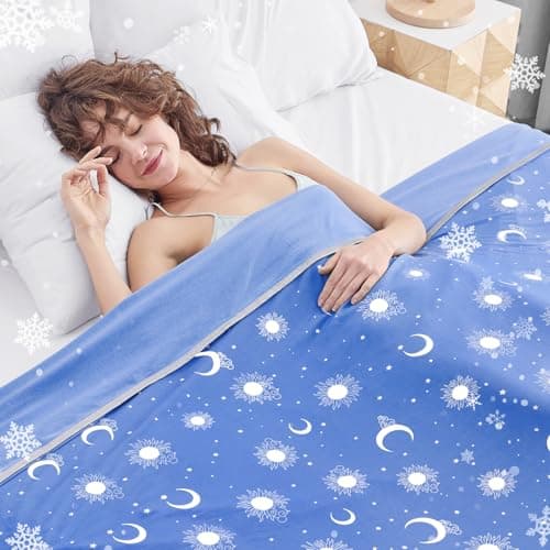 inhand Cooling Blanket - Cooling Blankets for Hot Sleepers -Decorative Lightweight Breathable Summer Cold Blankets for Sleeping Night Sweats to Keep Cool-(90"x108") Midnight Blue - Image 1