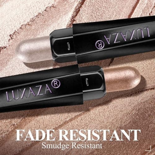 LUXAZA 6PCS Champagne Pink Eyeshadow Stick Makeup Sets, Long Lasting Cream Shadow,Metallic And Matte Shimmer Eye Shadow Eye Brightener Stick Pencil Crayon, B04-Champagne Pink - Thumbnail 4