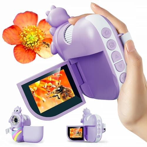 Microscope for Kids,Handheld Kids Microscope – 1000X Magnification,2'' HD Screen,1080P Camera,Built-in Telescope,STEM Educational Toy,Christmas/Birthday Gift for Ages 3-12 (Purple) - Image 1