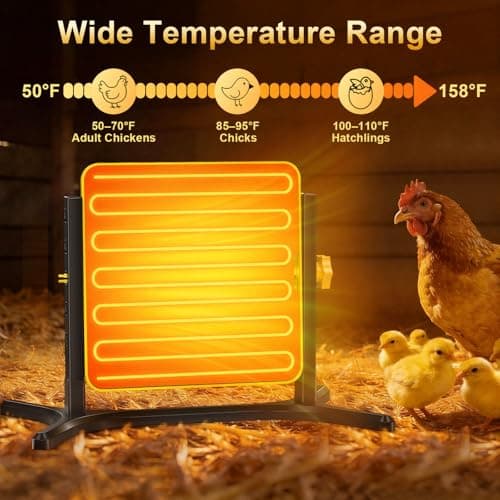 Brooder Plate for Chicks, 50–158℉ Chick Heat Plate with Smart Thermostat, UL Certified Radiant Heating Panel & Brooder Heater, 5 Adjustable Heights & 360° Angle for Poultry Brooding & Chicken Coop Use - Thumbnail 3