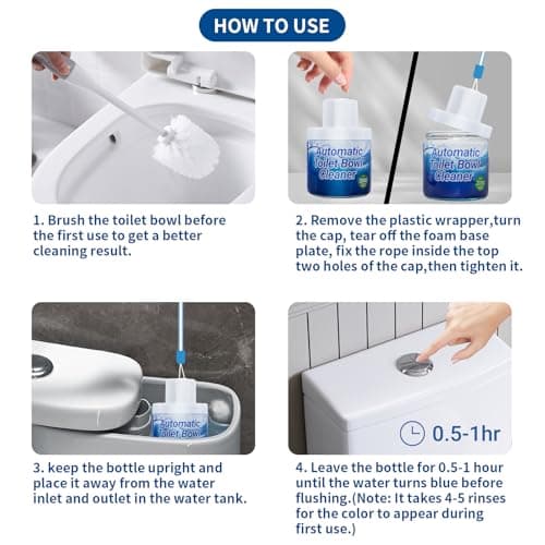 X-Txxlplus Toilet Bowl Cleaners, Toilet Cleaner, Automatic Long Lasting Continuous Toilet Bowl Cleaner, Prevent Stain Build Up Deep Clean, Each Pack for About 3 Months' Supply, Blue - Thumbnail 4