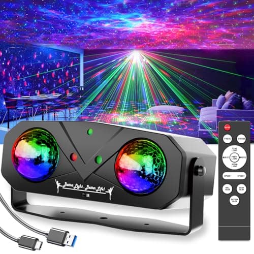 Party Disco Ball, Dj Disco Light Strobe Dance Sound Activated with Remote Control Stage Rave Karaoke Light Ocean Star Projector for Club Dancing Parties KTV Christmas Halloween Birthday Glow Party - Image 1