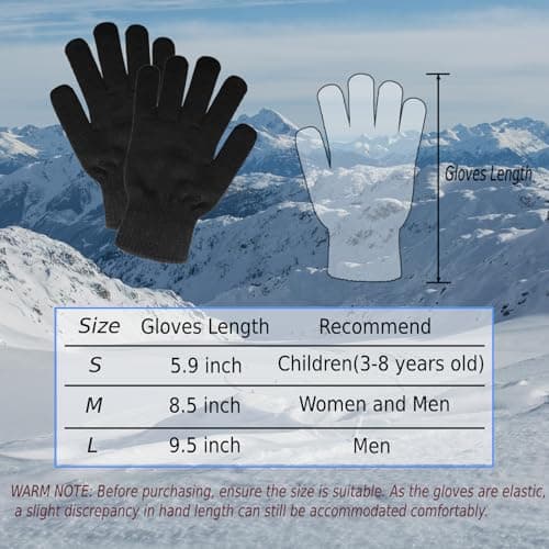 SILEDGN Fathers Day Dad Gifts from Son Wife 6 Pairs Winter Gloves for Men Warm Knit Gloves for Clod Weather Gifts for Dad Stretchy Thin Magic Glove for Driving Running Hiking - Thumbnail 2