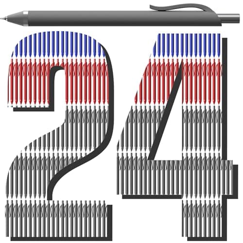 inkipen 24 Pcs Gel Pens,Black ink Pens,(0.7 mm) Fine Point Pen,Retractable Smooth Writing Pens for Journal,School Office Supplies - Image 1