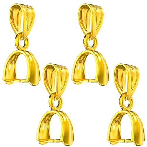 OHINGLT 925 Sterling Silver Pinch Bails for Jewelry Making – Pendant Clasp Connectors, Necklace Clip Bail, Jewelry Clasps for Necklaces & Bracelets - Image 1