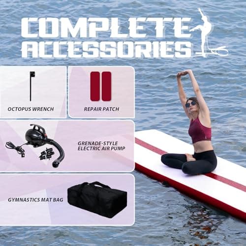 Tuxedo Sailor Inflatable Gymnastics Mat with Electric Pump, Storage Bag, Repair Kit–Air Mat for Home Training, Cheerleading, Yoga - Thumbnail 5