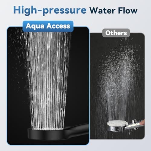 Filtered Shower Head with Handheld, High Pressure Shower Head with Filters, 3 Modes Water Softener Shower Head with Detachable Filters, Reduce Dryness on Skin and Hair, Matte Black - Thumbnail 5