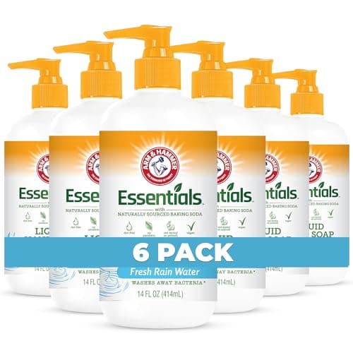 Arm & Hammer 6 Pack Liquid Hand Soap for Skin Cleaning - Cleanser for Kitchen & Bathroom with Fresh Rain Water Scent - Natural Hand Soap Cleanses, Softens 14 FL Oz (414ml) - Image 1