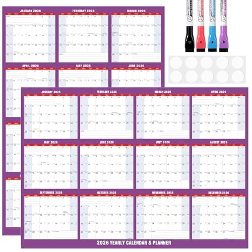 Wall Calendar 2026-32" x 48" Dry Erase Calendar for Wall, 12 Monthly Calendar From Jan to Dec, Reversible, Double Laminated 2026 Wall Calendar, Extra Large Calendar Wall for Home Kitchen Office - Image 1