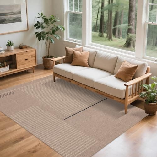 Arvenchy Easy Jute Rug 8x10: Indoor Outdoor Natural Boho Area Rugs for Living Room Patio Washable - Farmhouse Neutral Contemporary Large Carpet for Bedroom Dining Room Backyard Office Non Slip - Image 1