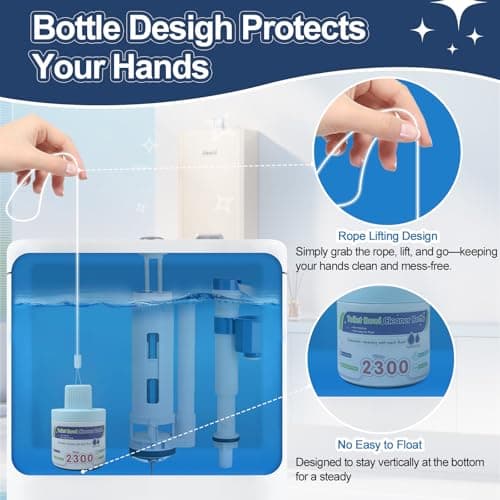 Msvvko Toilet Bowl Cleaner, Automatic Long-Lasting Blue Toilet Cleaner Bottle, Septic Safe Toilet Bowl Tablets in Bottles, Fresh Bathroom & Deodorize, 6 Pack, 2300 Flushes Each - Thumbnail 4