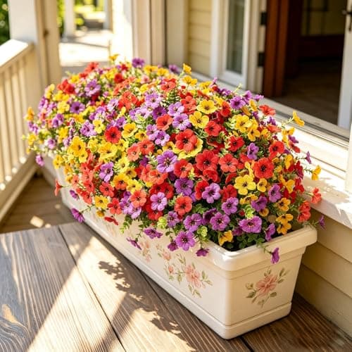 HIFIDECKY Artificial Flowers for Outdoors 20 Bundles Fake Flowers Fake Plants Spring Summer Decoration UV Resistant Fake Silk Flowers for Porch Patio Home Planter Window Box Yard Garden Decor - Thumbnail 2