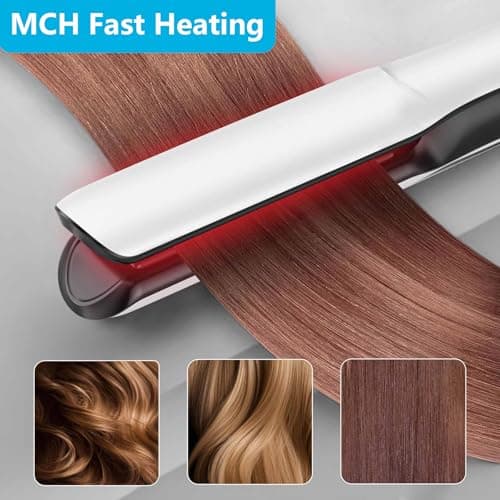 2 in 1 Professional Hair Straightener & Curler, Titanium Plates with Cool Air Fan, 3 Temp Settings (355℉-450℉), Negative Ion for Curly/Thick Hair, Essential Oil Diffuser, Clips & Aromatherapy Pads - Thumbnail 4