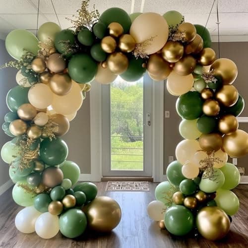 179pcs Sage Green White Sand Gold Balloon Garland Arch Kit for Anniversary Wedding Bridal Shower Birthday Party Decorations - Thumbnail 6
