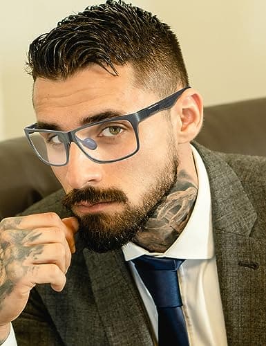 ANYLUV Blue Light Blocking Glasses Men Computer Gaming Glasses Lightweight Al-Mg Metal Anti Eyestrain Eye Protection - Thumbnail 2