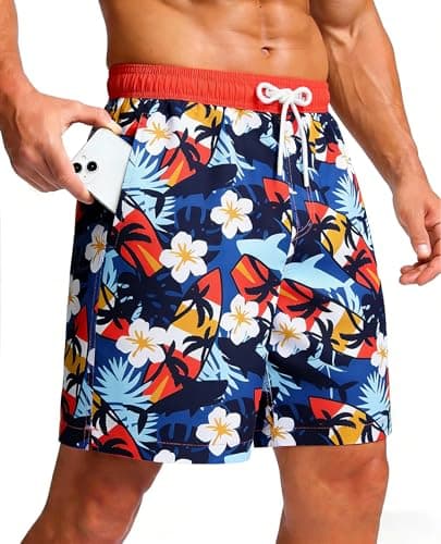 CoozySphere Mens Swim Trunks 7 Inch Quick Dry Mesh Lining Board Shorts Athletic Casual Swimwear Shorts with Pockets XXL - Image 1