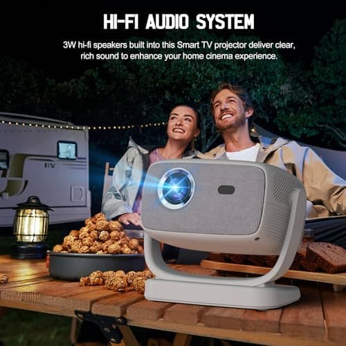 [Auto Focus/4K Support]A8 Projector with 5G WiFi and Bluetooth , 600 ANSI Native 1080P Outdoor Movie Projector, Auto 6D Keystone , Home Theater Projector compatible with Phone/TV Stick/PC - Thumbnail 6