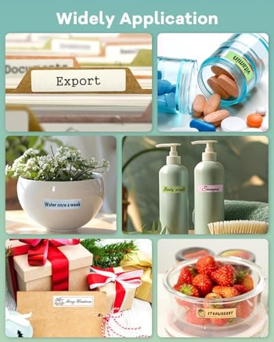 NDYIN Label Maker Machine with Tape, N12 Portable Bluetooth Label Printer, Wireless Mini Label Makers Thermal Sticker with Multiple Templates for Home, Kitchen, School, Office Organization, Green - Thumbnail 5