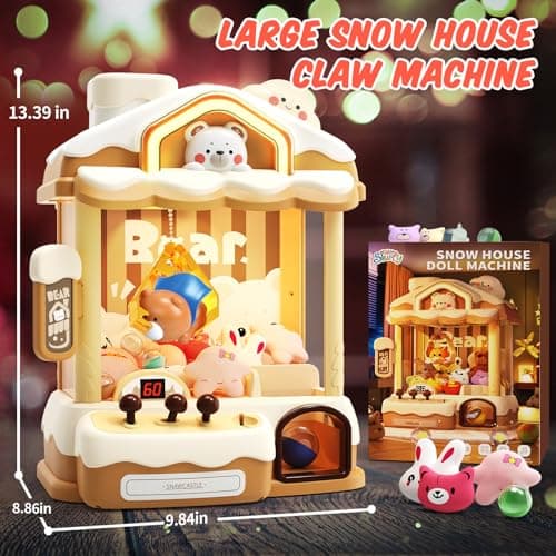 Skirfy Toys Bear Claws Machines for Kids Adults with Sound LED Light, Vending Machine Grabber Prize Dispenser Toys, Claws Machines Toy Electric Claws Game, Birthday Girls Gift - Thumbnail 6