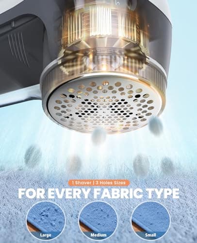 POPCHOSE Fabric Shaver, Sweater Shavers to Remove Pilling, Lint Shaver with 6-Leaf Blades, Electric Lint Remover for Clothes, Couch, Furniture, Fuzz, Lint Ball, Pillings, USB Rechargeable - Thumbnail 5