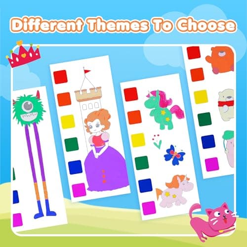 YPLUS Pocket Paint with Water Book for Toddler, Art Activities Craft Toys Watercolor Painting Paper for Kids,Gift for Kids Ages 1-3, 2-4, 4-6,Drawing with Brush- 4 Pack - Thumbnail 3