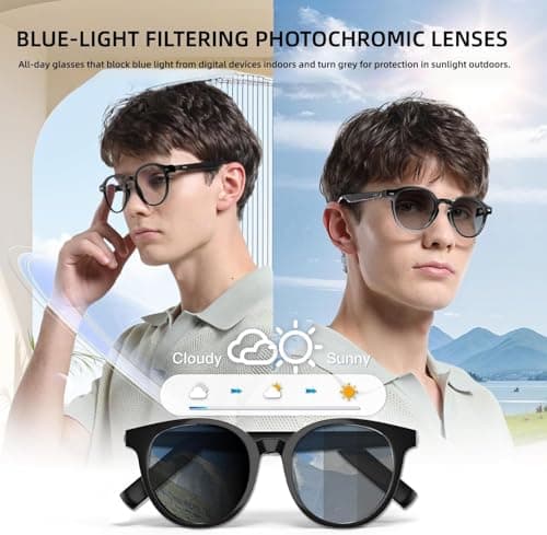 GetD AI Glasses for Men & Women, Smart Glasses Powered by ChatGPT with 145-Language Translation,Bluetooth 5.4 Glasses, Polarized & Photochromic Lenses, 11H Music Play for Driving and Daily Use - Thumbnail 5