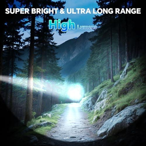 Tughlax 3Pack Rechargeable Flashlights High Lumens, Super Bright Flashlight with LCD Digital Display, 5 Modes Adjustable LED Flashlight Tactical Flashlights High Powered, Flash Lights for Emergency - Thumbnail 2