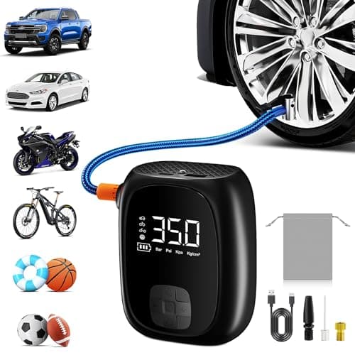 Tire Inflator Portable Air Compressor – Fast Inflation, Auto Shut-Off & LED Display | High-Power Air Pump for Car, Motorcycle & Bike Tires, USB Rechargeable & Compact Design, Gifts for Men - Image 1