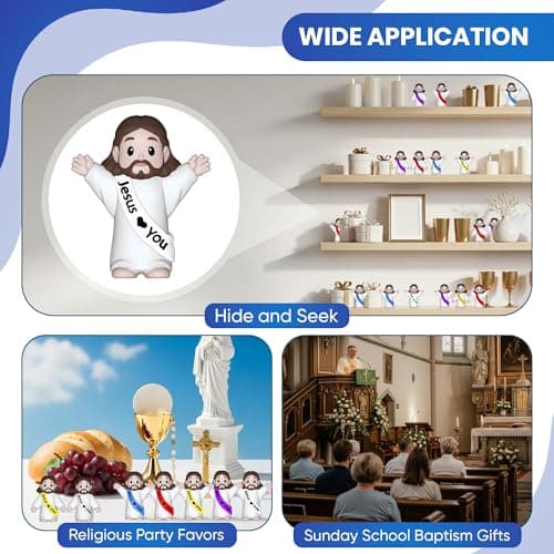 NOIENSI 200 PCS Jesus Loves You Figures – Three Styles Multicolor Mini Jesus Figurines in Bulk, Little Jesus Figures for Easter, Church, and Religious Celebrations (Mixed Multiple Colors) - Thumbnail 6