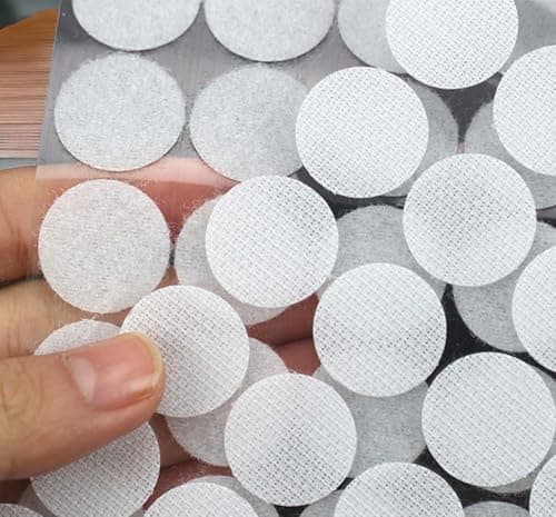 600pcs Hook and Loop Sticky Dots, 0.6-Inch Hook & Loop Glue Dots Circle Round White Dot Stickers for Fabric Classroom Arts Crafts Home Office Use, No Sew (300 Pairs) - Thumbnail 4