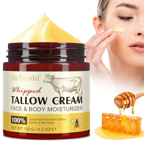 Meifenla Beef Tallow for Skin, Tallow and Honey Cream Natural Tallow Face Moisturizer,Hydrating Beef Tallow Balm Deeply Moisturizing for Face & Body Skin Care - Image 1