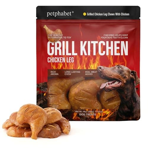 PETPHABET Rawhide Free Dog Chew Bones - Grilled Chicken Leg Dog Chews for Small Medium Breeds, Healthy Puppy Treats for Training & Teething, Made with Real Chicken, Natural Smoky Flavor, 11 Count - Image 1