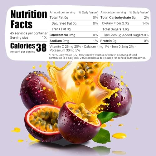 Freeze Dried Passion Fruit Chunks 16 oz (Pack of 1) | 100% Natural, No Sugar No Additives | Crunchy Tropical Fruit Snacks for Smoothies, Baking, Yogurt, Tea & Desserts | Vegan, Gluten-Free, Resealable Bag - Thumbnail 2