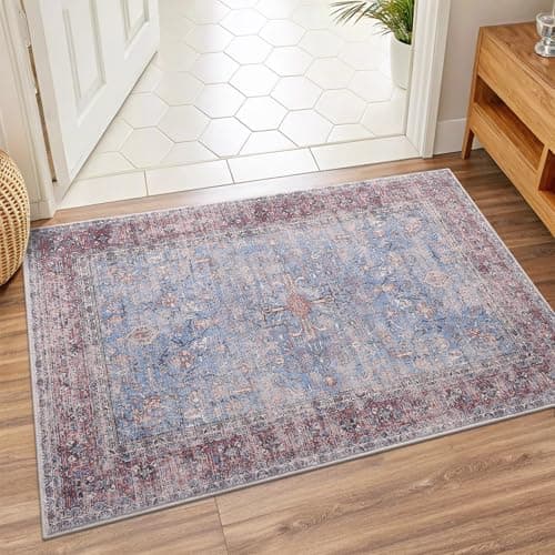 Vanmoos 2x3 Washable Area Rug – Soft, Non-Slip Entrance Rug, Durable Indoor Door mat, Floor Carpet for High-Traffic Areas, Entryway, Kitchen, and Bedside, Rustic Vibes/Rust - Image 1