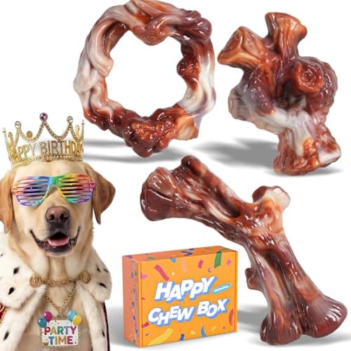 ChienBox Dog Toys for Aggressive Chewers: Gift Box with 3 Pack Dog Chew Toys, Indestructible Dog Toy for Large Dogs Birthday Toy, Tough Dog Toys to Keep Them Busy, Chew Toys for Dogs,Bacon Flavor - Image 1